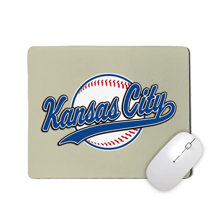 Kansas City Kc Vintage Baseball Throwback Retro Design Mousepad