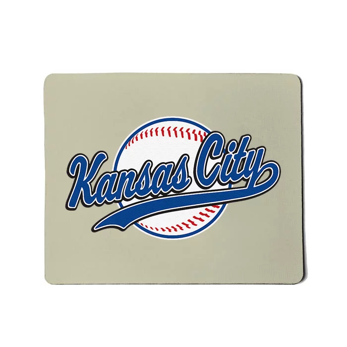 Kansas City Kc Vintage Baseball Throwback Retro Design Mousepad