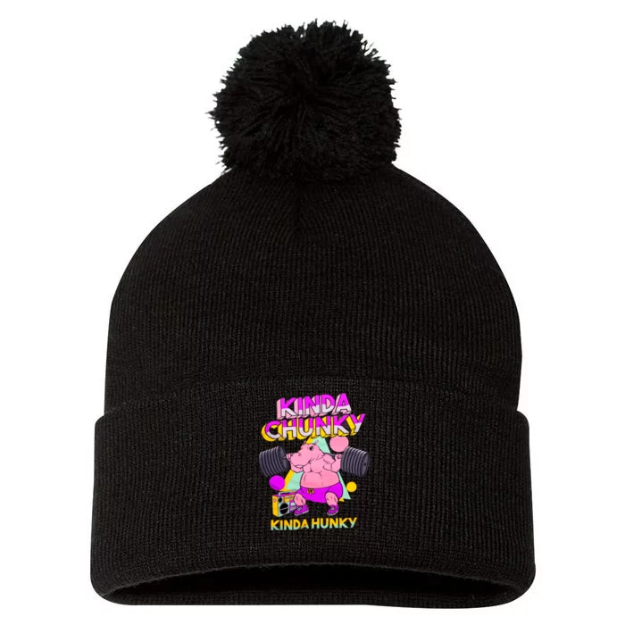 Kinda Chunky Kinda Hunky, Bodybuilding Gym Pom Pom 12in Knit Beanie