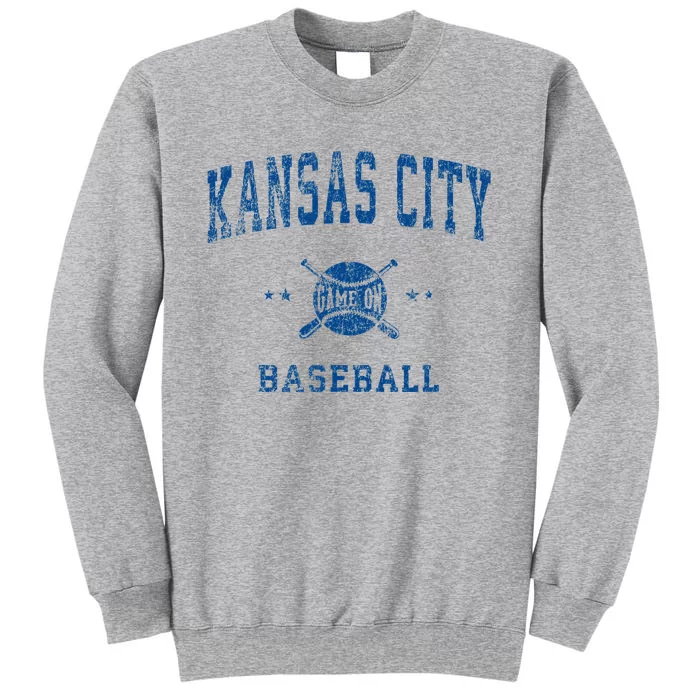 Kansas City KC Vintage Baseball Throwback Retro Design Tall Sweatshirt