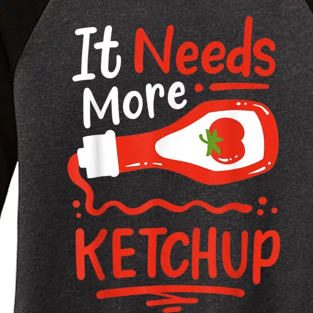 Ketchup Condiment Women's Tri-Blend 3/4-Sleeve Raglan Shirt