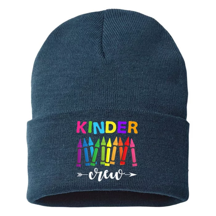 Kinder Crew Kindergarten Teacher 1st Day Of School Sustainable Knit Beanie