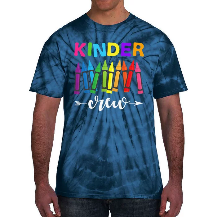 Kinder Crew Kindergarten Teacher 1st Day Of School Tie-Dye T-Shirt