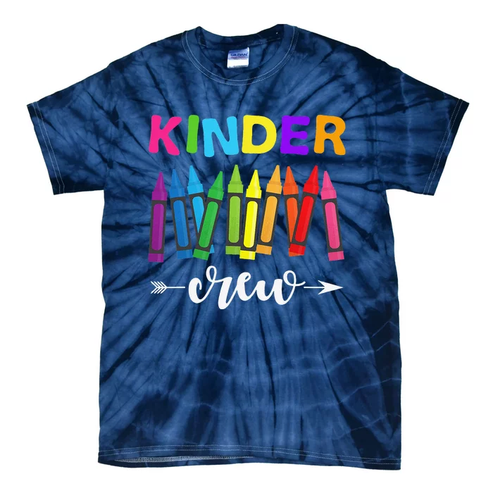 Kinder Crew Kindergarten Teacher 1st Day Of School Tie-Dye T-Shirt