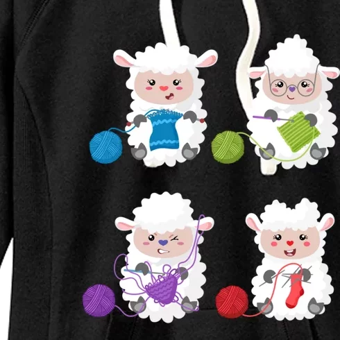 Knit Crochet Knitter Gift Crocheting Sheep Knitting Lover Cool Gift Women's Fleece Hoodie