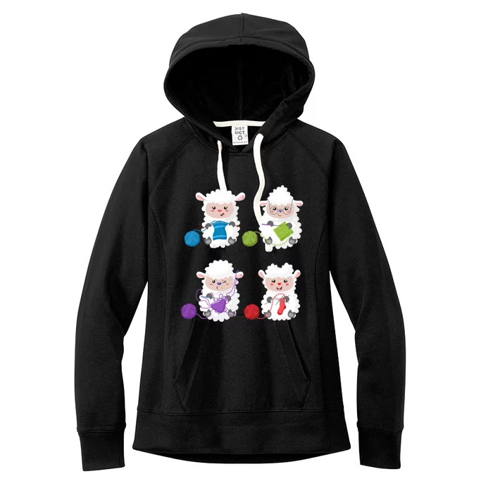 Knit Crochet Knitter Gift Crocheting Sheep Knitting Lover Cool Gift Women's Fleece Hoodie