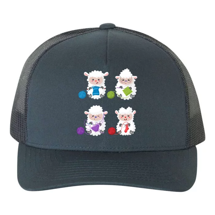 Knit Crochet Knitter Gift Crocheting Sheep Knitting Lover Cool Gift Yupoong Adult 5-Panel Trucker Hat