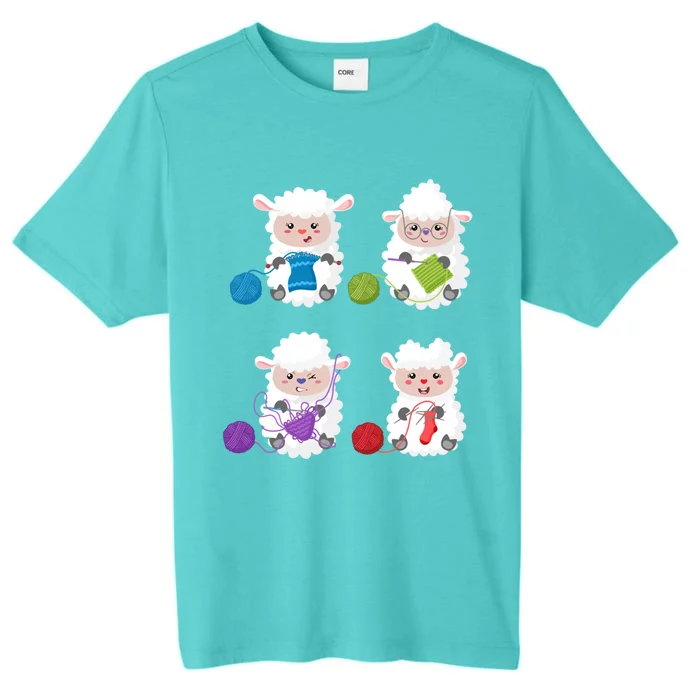 Knit Crochet Knitter Gift Crocheting Sheep Knitting Lover Cool Gift ChromaSoft Performance T-Shirt