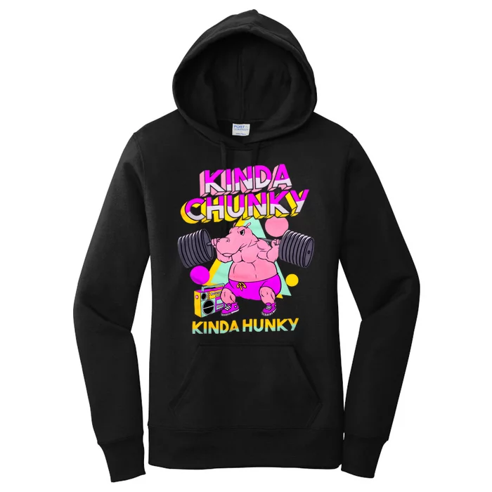 Kinda Chunky Kinda Hunky Weightlifting Bodybuilding Gym1 Women's Pullover Hoodie