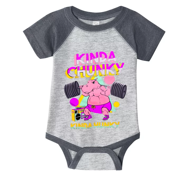 Kinda Chunky Kinda Hunky Weightlifting Bodybuilding Gym1 Infant Baby Jersey Bodysuit