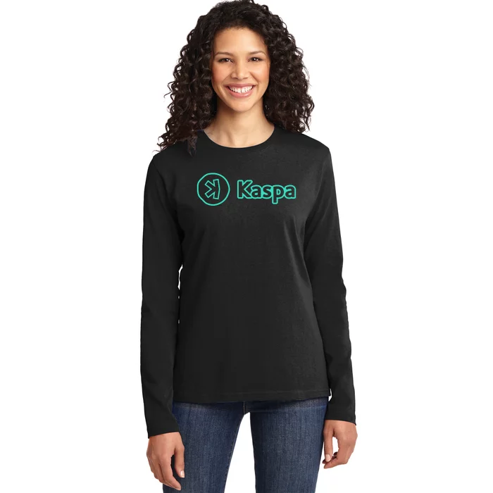 Kaspa Crypto Kaspa Merch Kaspa Mining Kaspa Gifts Kaspa Miner Kaspa Crypto Merch Ladies Long Sleeve Shirt