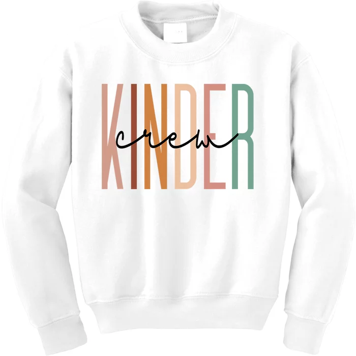 Kinder Crew Kindergarten Teacher Squad Team Preschool Kids Sweatshirt