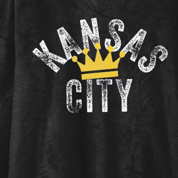 Kansas City Kc Crown Town Local Modern Style KC Cool Blue Hooded Wearable Blanket