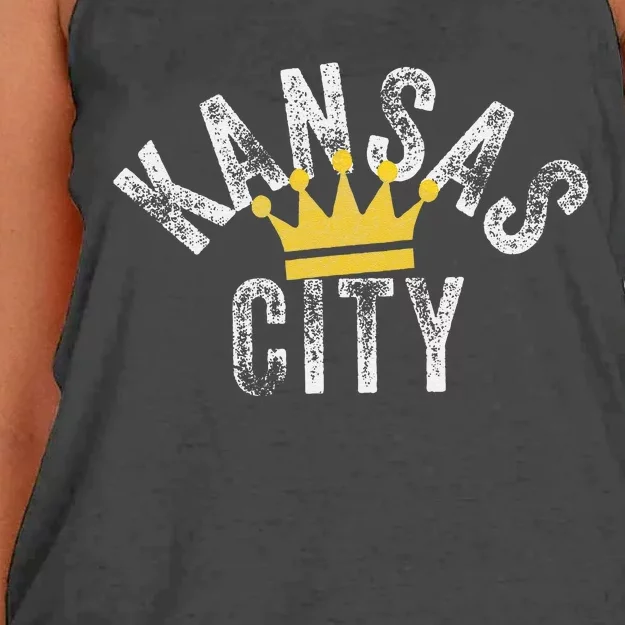 Kansas City Kc Crown Town Local Modern Style KC Cool Blue Women's Knotted Racerback Tank