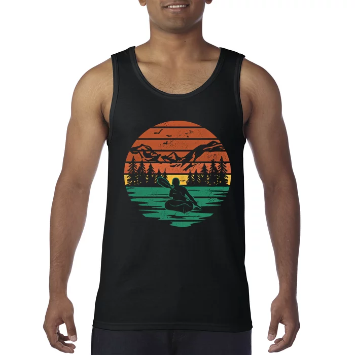 Kayaking Canoe Kayaker Retro Kayak Gift Tank Top