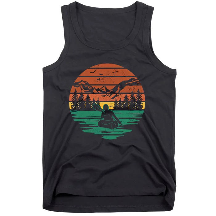 Kayaking Canoe Kayaker Retro Kayak Gift Tank Top