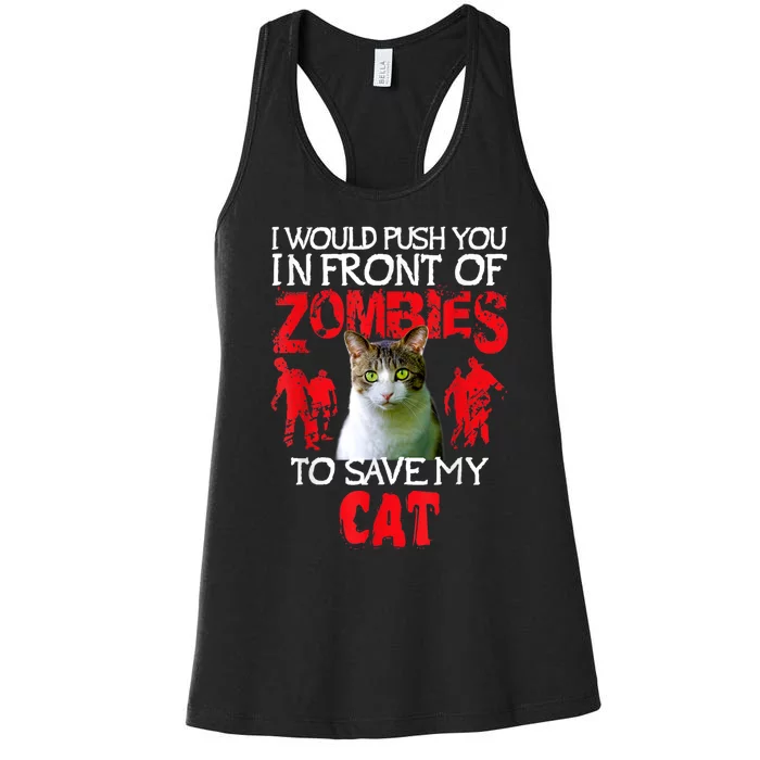 Kitty Cat Lovers Zombie Halloween Costume Idea Women's Racerback Tank