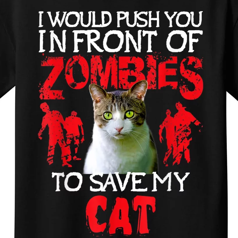 Kitty Cat Lovers Zombie Halloween Costume Idea Kids T-Shirt