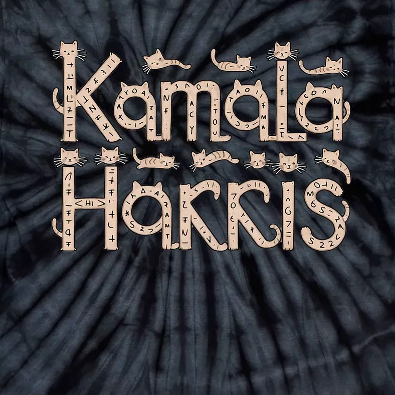 Kamala Cat Letter Font Design Tie-Dye T-Shirt