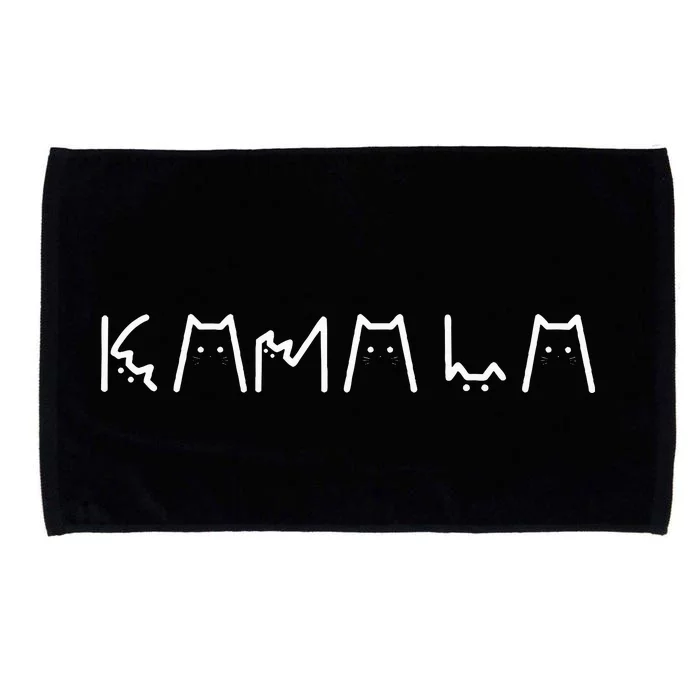 Kamala Cat Lettering Positive Funny Cat Ladies 2024 Microfiber Hand Towel