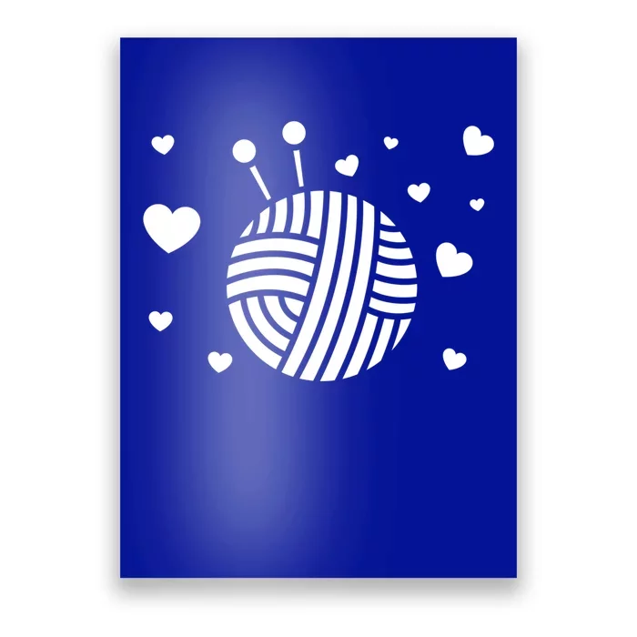 Knitter Crocheting Lover Hearts Knit Crocheter Yarn Knitting Gift Poster