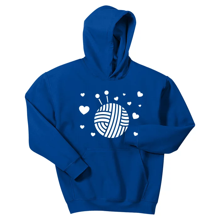 Knitter Crocheting Lover Hearts Knit Crocheter Yarn Knitting Gift Kids Hoodie