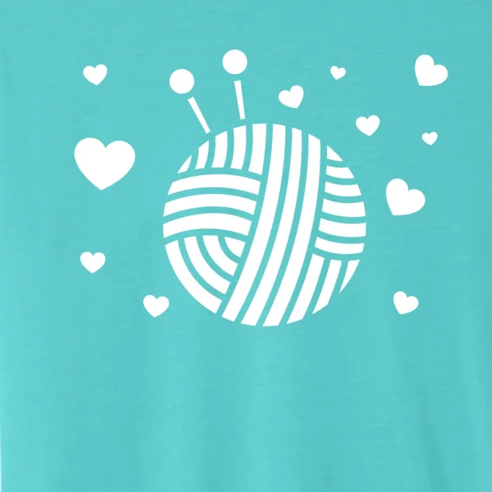 Knitter Crocheting Lover Hearts Knit Crocheter Yarn Knitting Gift ChromaSoft Performance T-Shirt