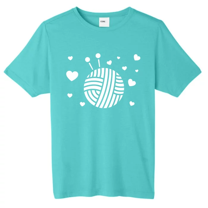 Knitter Crocheting Lover Hearts Knit Crocheter Yarn Knitting Gift ChromaSoft Performance T-Shirt