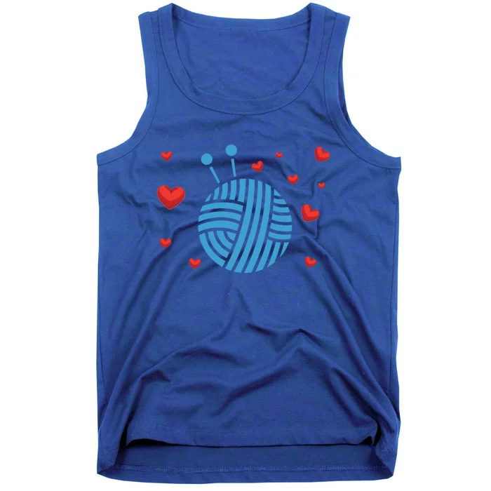 Knitter Crocheting Lover Hearts Knit Crocheter Yarn Knitting Cool Gift Tank Top