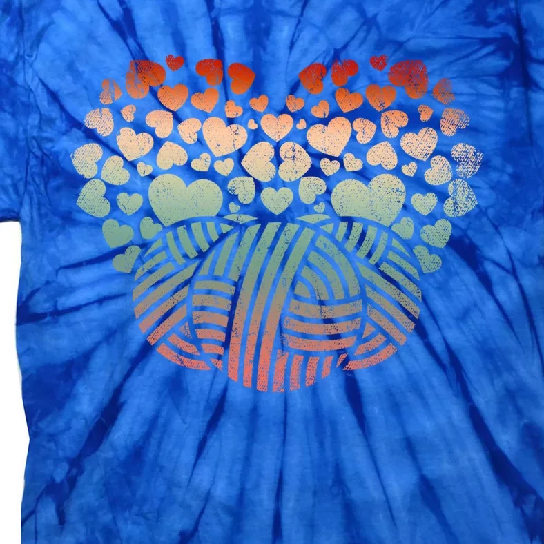 Knitter Crocheting Lover Knit Heart Crocheter Yarn Knitting Gift Tie-Dye T-Shirt