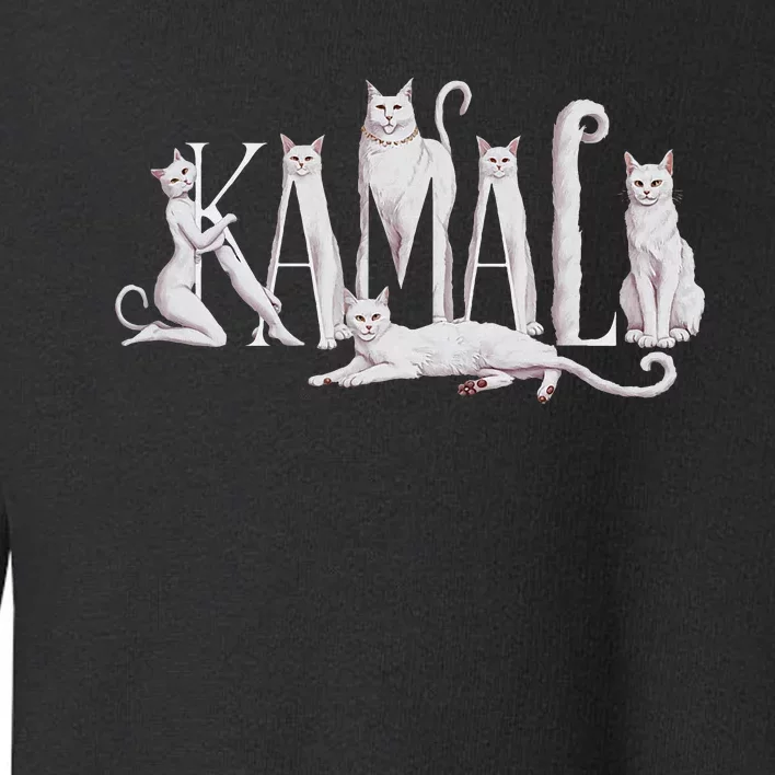 Kamala Cat Lettering Art Kamala Harris 2024 Toddler Sweatshirt