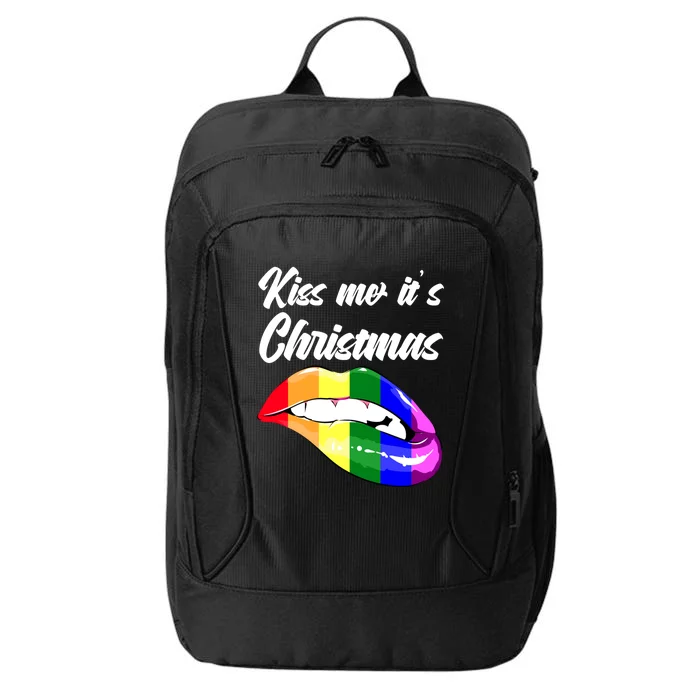 Kiss Christmas Lgbtq Community Lips Xmas Design Gift City Backpack