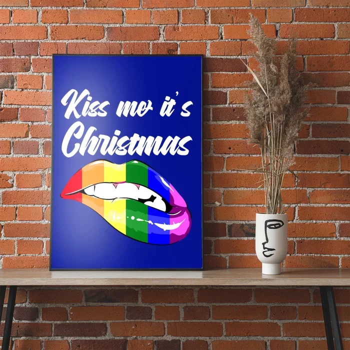 Kiss Christmas Lgbtq Community Lips Xmas Design Gift Poster