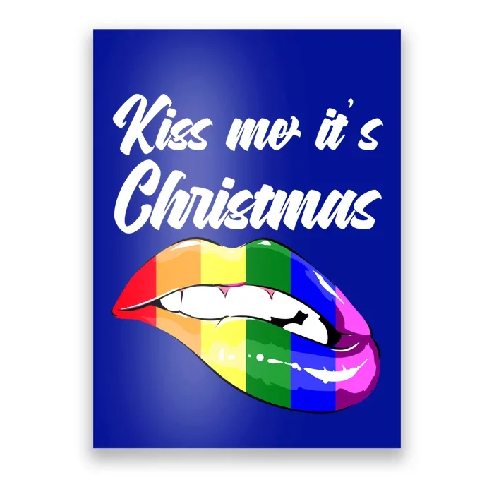 Kiss Christmas Lgbtq Community Lips Xmas Design Gift Poster