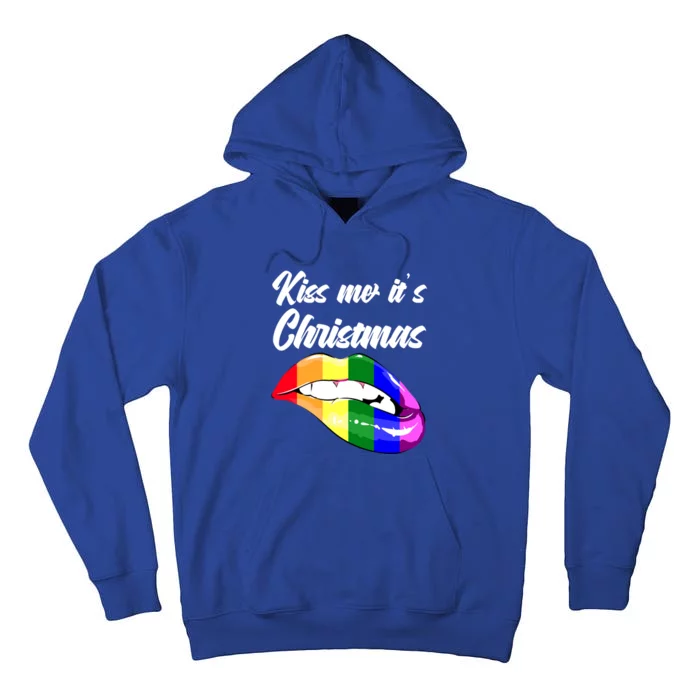 Kiss Christmas Lgbtq Community Lips Xmas Design Gift Tall Hoodie