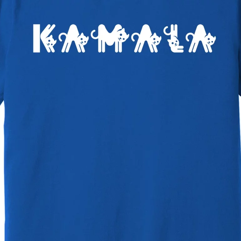 Kamala Cat Letter Font Design President Kamala 2024 Gift Premium T-Shirt