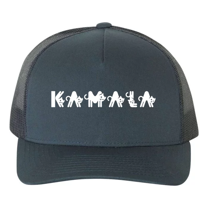 Kamala Cat Letter Font Design President Kamala 2024 Gift Yupoong Adult 5-Panel Trucker Hat