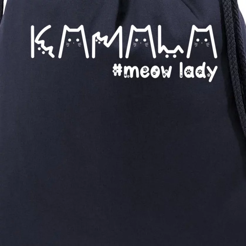 Kamala Cat Lettering Font Funny Meow Lady Great Gift Drawstring Bag