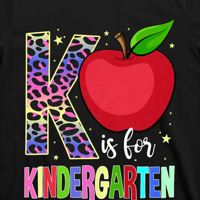 Kindergarten Cute Leopard K Is For Kindergarten Teacher T-Shirt