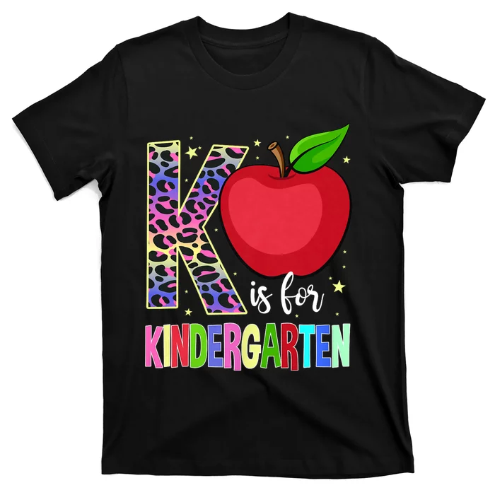 Kindergarten Cute Leopard K Is For Kindergarten Teacher T-Shirt