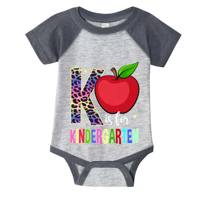 Kindergarten Cute Leopard K Is For Kindergarten Teacher Infant Baby Jersey Bodysuit