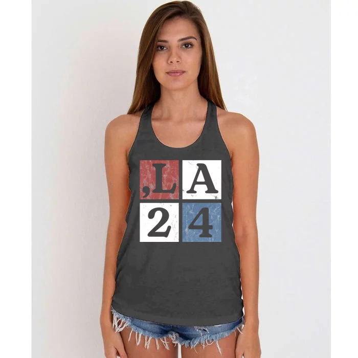 Kamala Comma La Harris 2024 Women's Knotted Racerback Tank