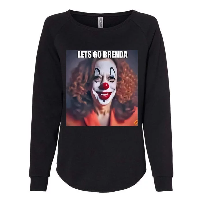 Kamala Clown LetS Go Brenda Womens California Wash Sweatshirt