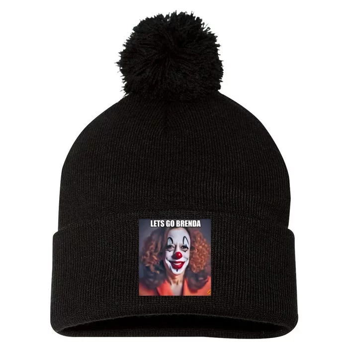 Kamala Clown LetS Go Brenda Pom Pom 12in Knit Beanie