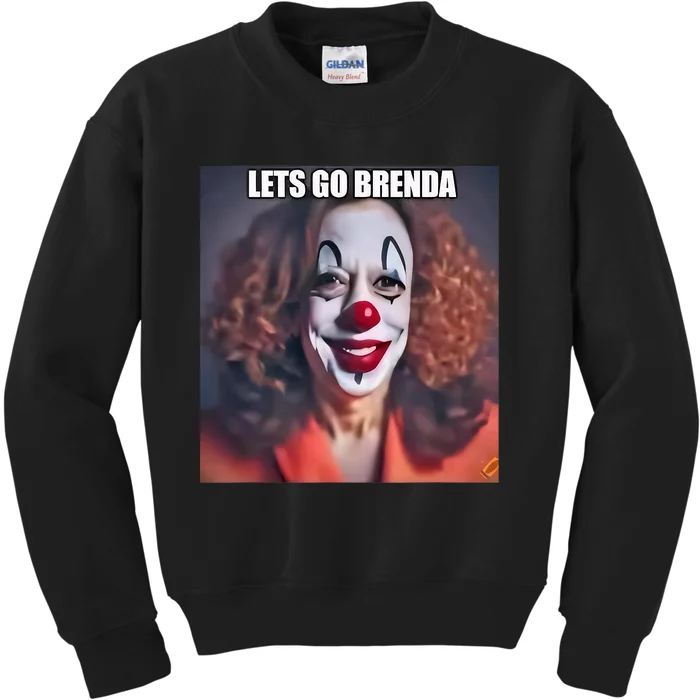 Kamala Clown LetS Go Brenda Kids Sweatshirt