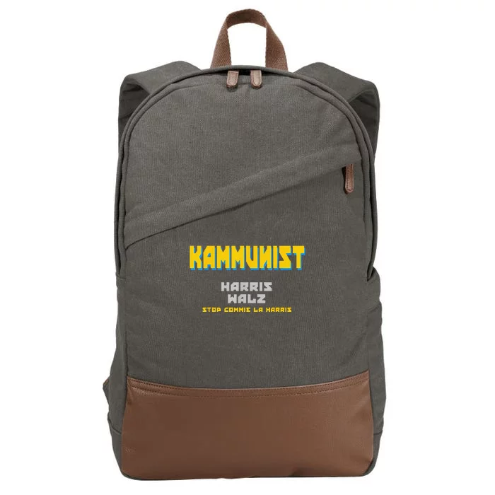 Kammunism Commie La Stop Comrade Kamala Harris Trump 2024 Cotton Canvas Backpack