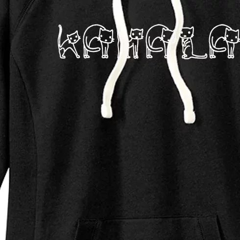 Kamala Cat Letter Font Design Women's Fleece Hoodie