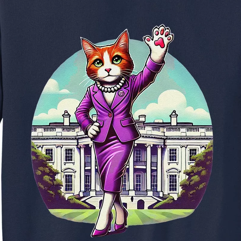 Kamala Cat Lady 2024 Stylish White House Election Fun Tall Sweatshirt