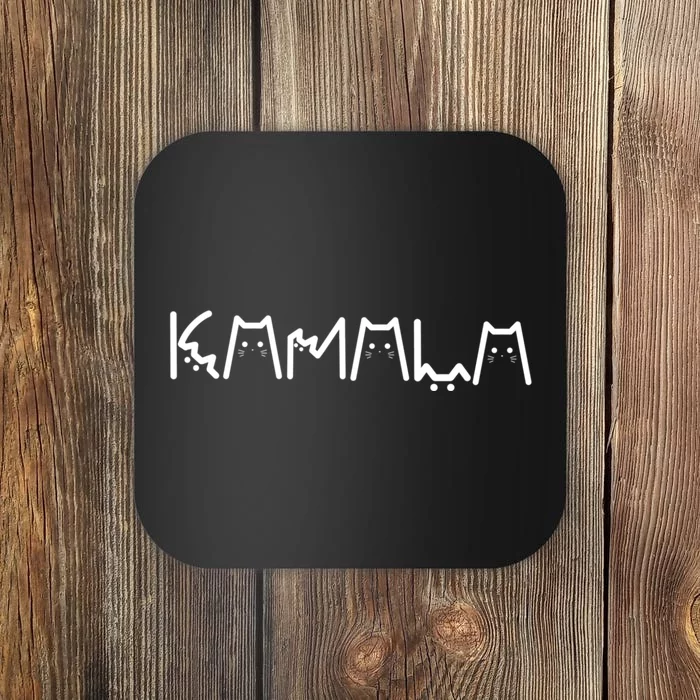 Kamala Cat Letter Font Design Coaster