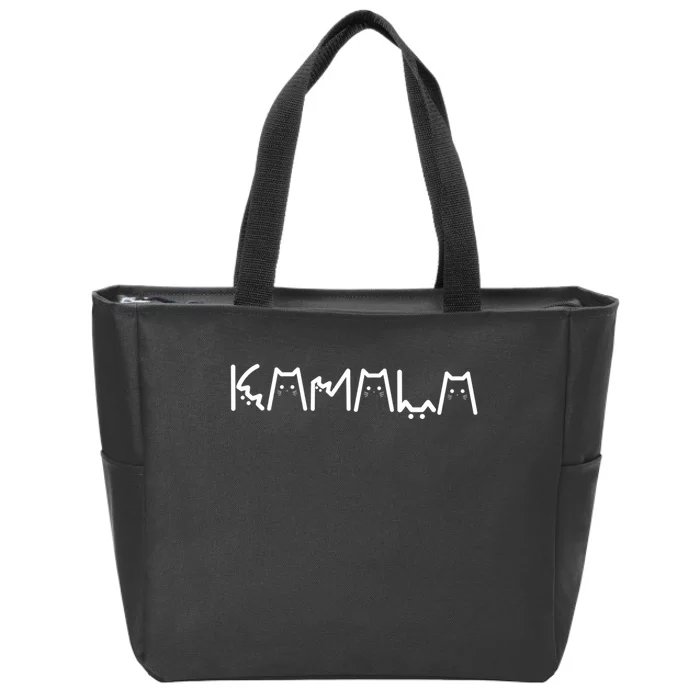 Kamala Cat Letter Font Design Zip Tote Bag